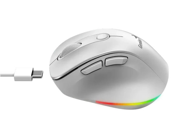 GENIUS Ergo 9000S Pro Pearl White USB Bežični Pine Wood miš 