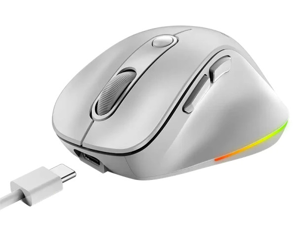 GENIUS Ergo 9000S Pro Pearl White USB Bežični Pine Wood miš 