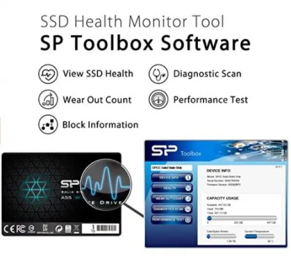SSD SILICON POWER A55 1TB2.5''SATA 3crna' ( 'SP001TBSS3A55S25' ) 