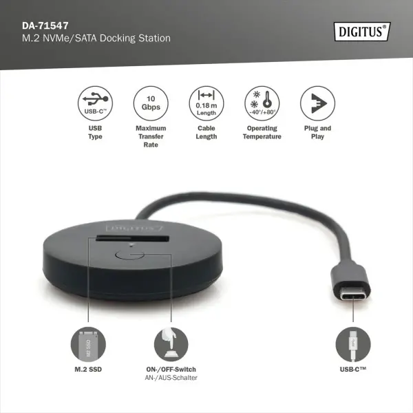 Docking station Digitus DA-71547 M.2 NVMeSATA