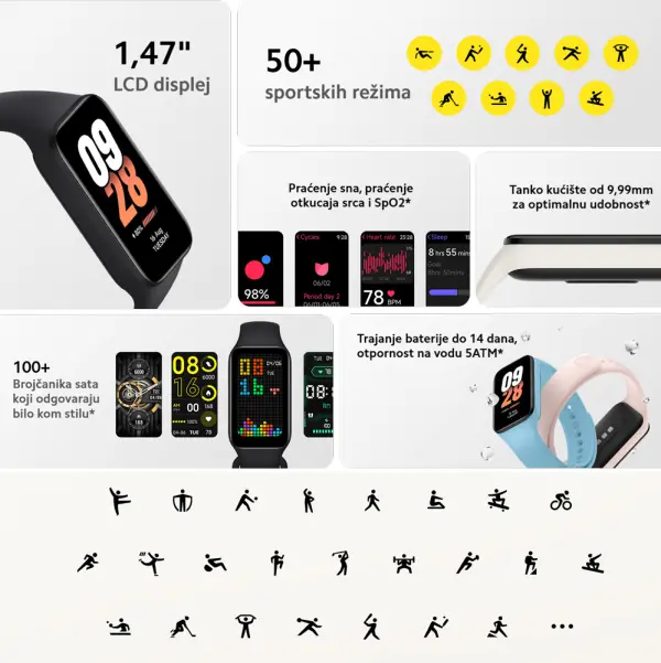 Xiaomi Mi Smart Band 8 Active Pink
