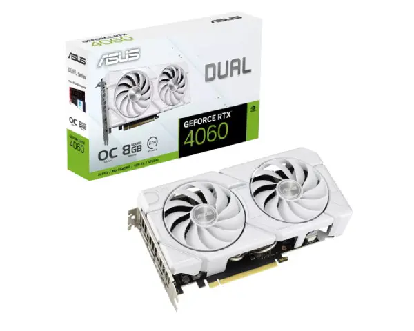 Graficka karta ASUS DUAL-RTX4060-O8G-EVO NVD8GBGDDR6128bitbela' ( 'D-RTX4060-O8G-EVO W' )