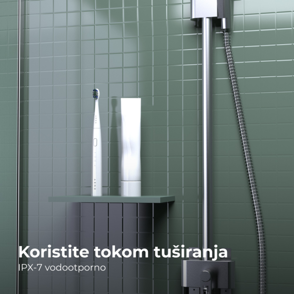 AENO Sonic Electric toothbrush, DB8: White, 3modes, 3 brush heads + 1 cleaning tool, 1 mirror,  30000rpm, 100 days without charging, IPX7 (