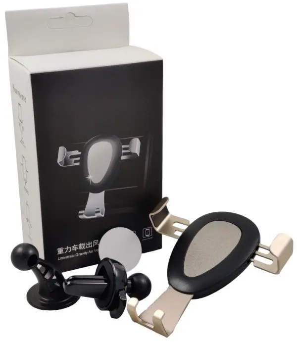 TA-CHAV-06 Silver Gembird drzac mobilnog telefona za auto 2u1 za ventilacioni otvor i staklo