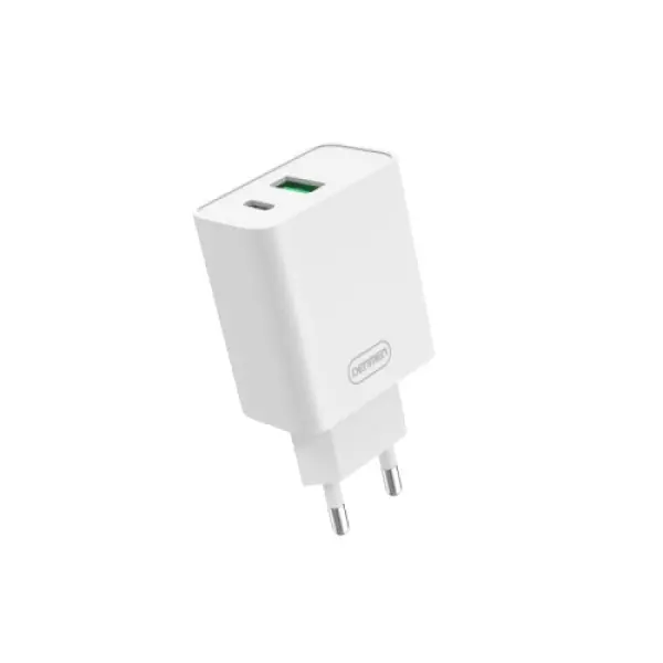 DENMEN DC08 Punjač za mobilne 20W Fast 2x (USB-A + Type C) BELI