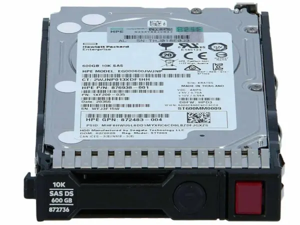 HPE 600GB SAS 12G Enterprise 10K SFF (2.5in) SC 3yr Wty Digitally Signed Firmware HDD Remarket' ( '872477R-B21' ) 