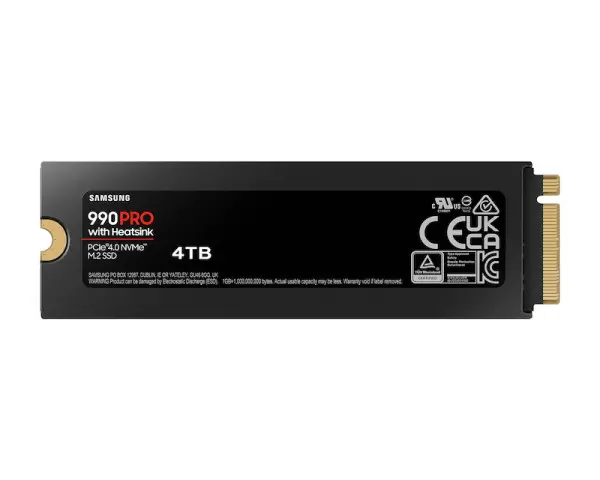 SSD M.2 NVMe 4TB Samsung 990 PRO, 74506900MBs MZ-V9P4T0CW wHeatsink