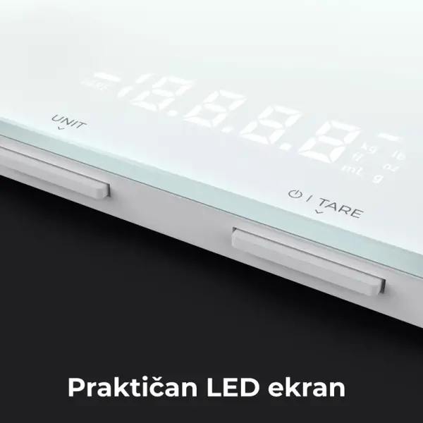 AENO Kitchen Scale KS1S Smart, Max load - 8 kg, Bluetooth, 10,000+ products & meals, 25 indicators analysis, Coffee mode, 6 unit conversion