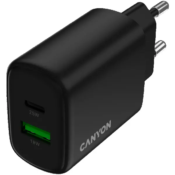 CANYON charger OnCharge 250 25W 1xPD 1xQC EU Black ( CNE-CHA250-31 ) 