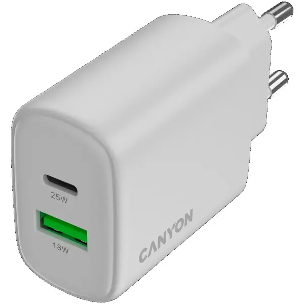 CANYON charger OnCharge 250 25W 1xPD 1xQC EU White ( CNE-CHA250-21 ) 