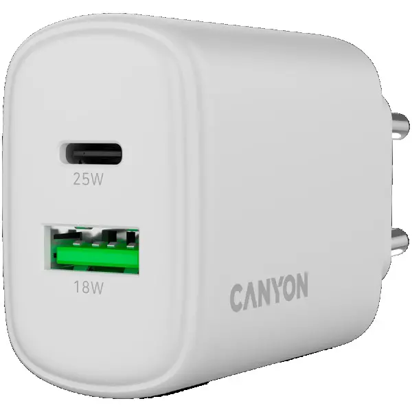 CANYON charger OnCharge 250 25W 1xPD 1xQC EU White ( CNE-CHA250-21 ) 