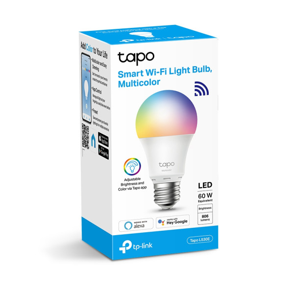 Pametna Wi-Fi LED sijalica TP-Link Tapo L530E (E27) 806 lumena promenjlive boje 16 milliona nijansi