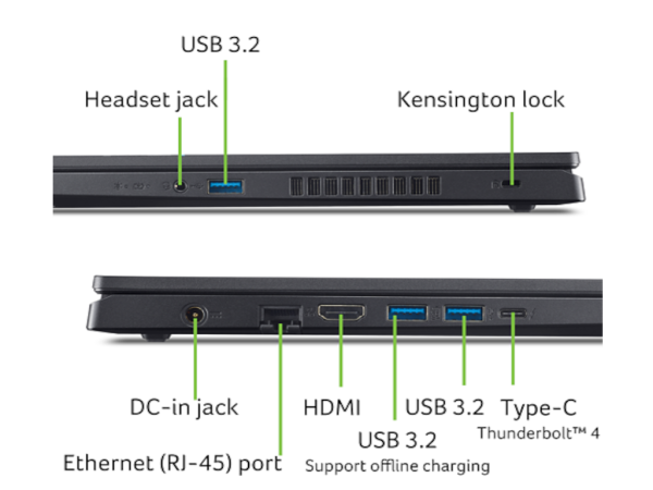 Laptop Acer Gaming Nitro ANV15-51 15.6FHD IPSi5-13420H16GBNVMe 512GBRTX 4050 6GBbacklitcrna