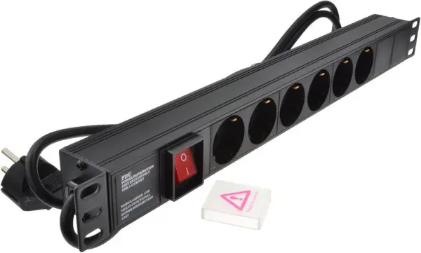ExeLink Razvodni PDU panel za rack 19 in, sa 6 utičnih mesta,  kabl 2m (aluminijum)