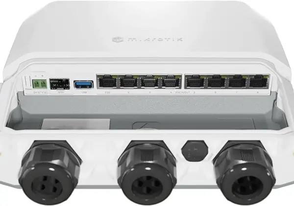 MikroTik RB5009UPr+S+OUT outdoor case with RouterOS L5 license