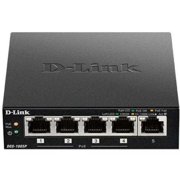 D-Link switch 5P DGS+1005P/E POE+ 60W