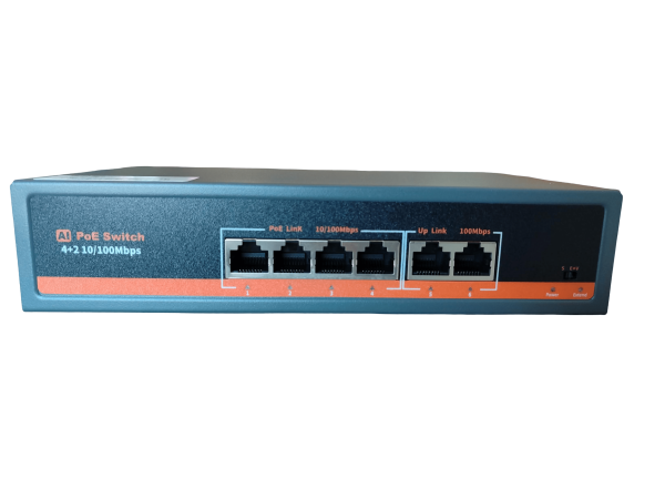 Exelink SF1206TUP switch 4x10/100 Base-TX porta (PoE),2x10/100 Base-TX porta