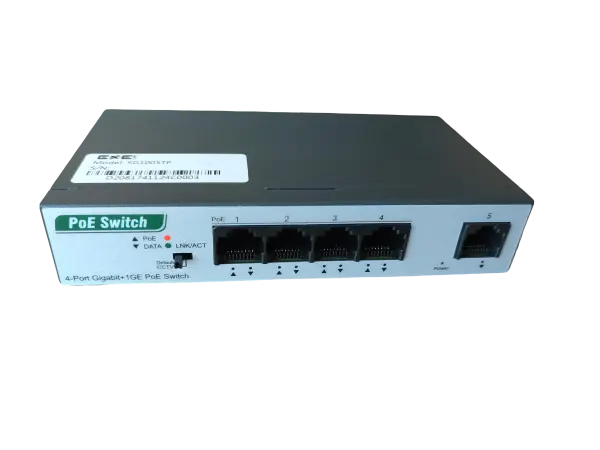 ExeLink SG1005TP neupravljivi switch 4x10/100/1000 Base-T(POE/POE+) 1x10/100/1000 Base-T porta