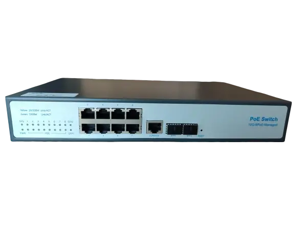 ExeLink SG2510P upravljivi POE switch 8x10/100/1000 Base-T POE/POE+,2x1000 Base-X SFP porta, L2