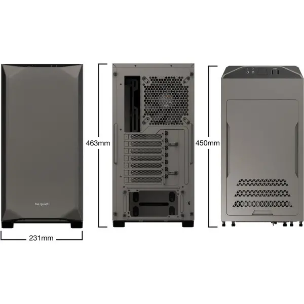 Kućište Midi be quiet! PURE BASE 500 mettalic grey Window