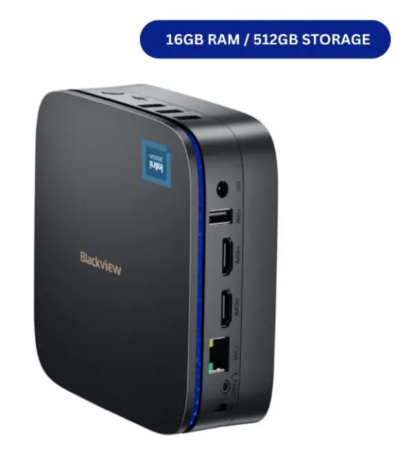 BlackView MP60 Intel N15016GB512GB2xHDMI2xUSB 3.01xRJ45BTWiFIW11P Black