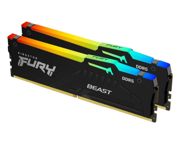 KINGSTON DIMM DDR5 64GB (2x32GB kit) 6000MTs KF560C36BBE2AK2-64 FURY Beast RGB EXPO 