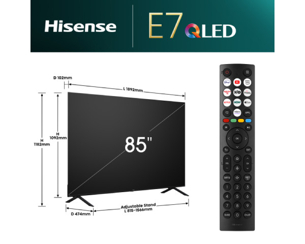 HISENSE 85 inča 85E7NQ QLED 4K UHD Smart TV 