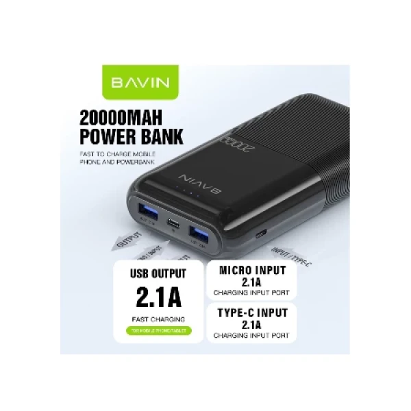 BAVIN Power Bank 20000mAh crna ( 90303 )