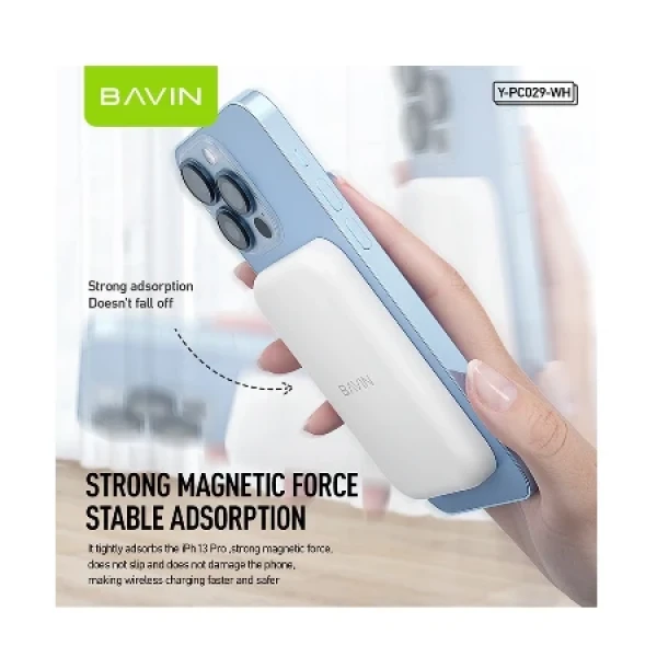 Bavin Magsafe Magnetic Power bank 5000mAh + kabl Lightning bela ( 90322 )