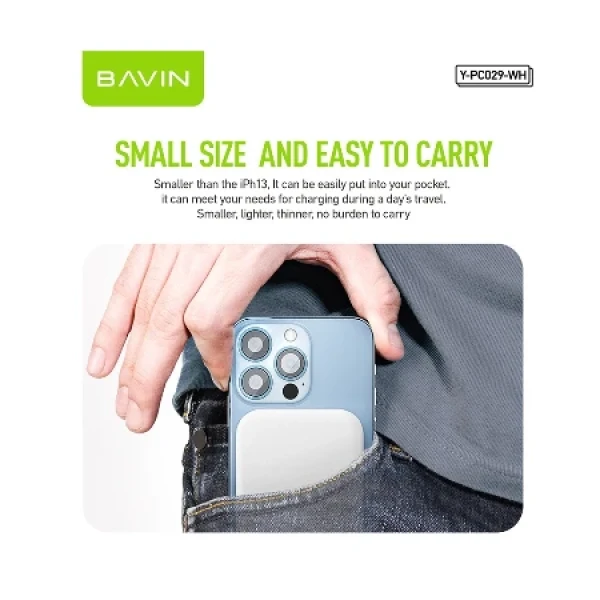Bavin Magsafe Magnetic Power bank 5000mAh + kabl Lightning bela ( 90322 )