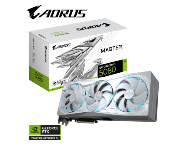 GIGABYTE nVidia GeForce RTX 5080 AORUS MASTER ICE 16GB GV-N5080AORUSM ICE-16GD rev. 1.0 grafička karta