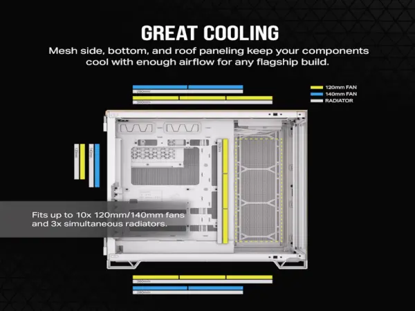 Kucište CORSAIR 6500X Mid-Towerdve komorekaljeno staklobez napajanjabelabambus drvo' ( 'CC-9011284-WW' ) 