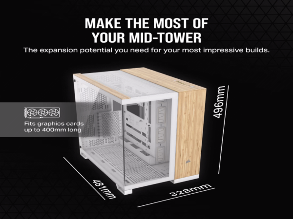 Kucište CORSAIR 6500X Mid-Towerdve komorekaljeno staklobez napajanjabelabambus drvo' ( 'CC-9011284-WW' ) 