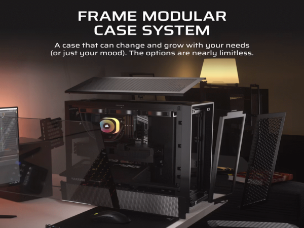 Kucište CORSAIR FRAME 4000D Mid-TowerATXkaljeno staklobez napajanjacrna' ( 'CC-9011290-WW' ) 