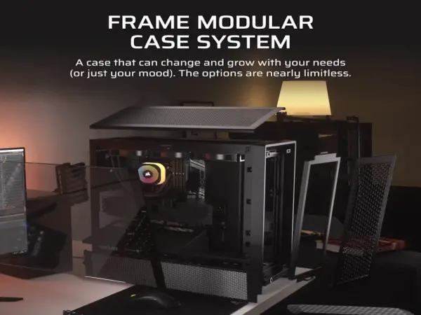 Kucište CORSAIR FRAME 4000D Mid-TowerATXkaljeno staklobez napajanjacrna' ( 'CC-9011290-WW' ) 