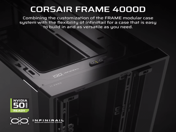 Kucište CORSAIR FRAME 4000D Mid-TowerATXkaljeno staklobez napajanjacrna' ( 'CC-9011290-WW' ) 
