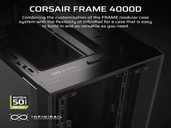 Kucište CORSAIR FRAME 4000D Mid-TowerATXkaljeno staklobez napajanjacrna' ( 'CC-9011290-WW' ) 
