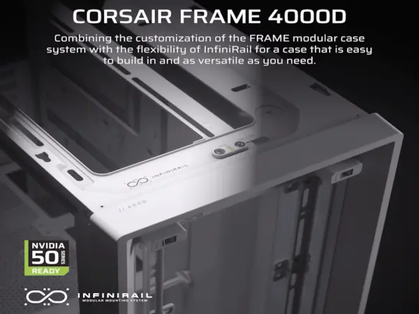 Kucište CORSAIR FRAME 4000D Mid-TowerATXkaljeno staklobez napajanjabela' ( 'CC-9011291-WW' ) 