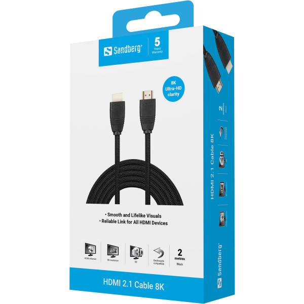 Kabl Sandberg 509-14 HDMI na HDMI MM 2.1 8K 2m
