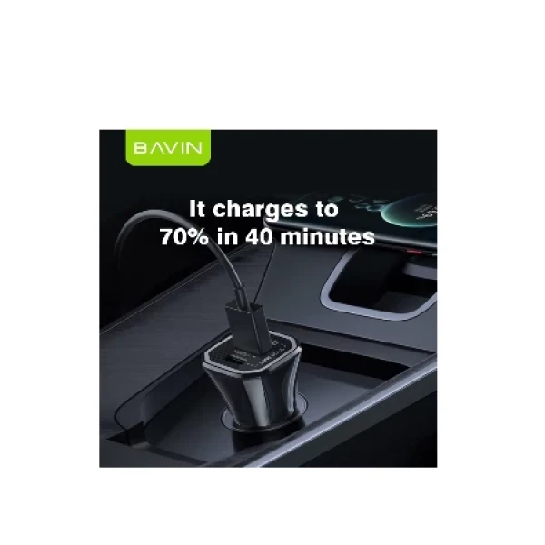 Bavin auto punjač  PD20W QC3.0 USB-A + USB-C crna - PC875BK ( 90025 )
