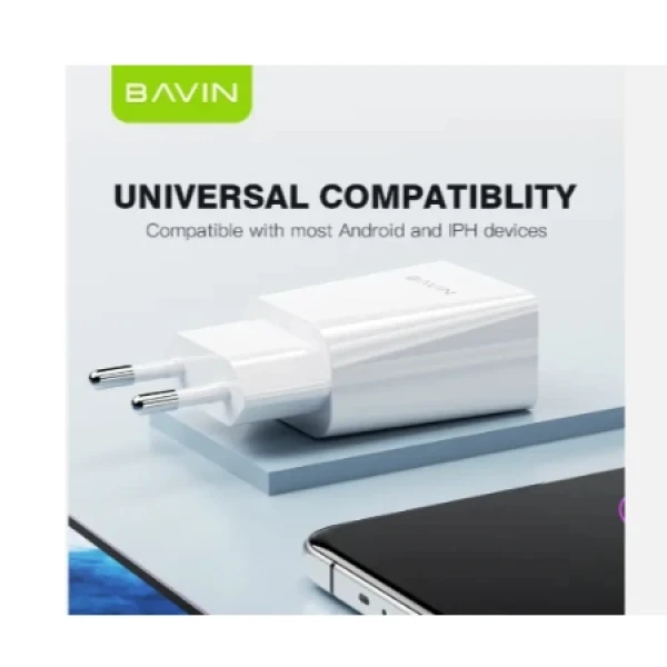 Bavin punjač 2.4A USB-A + kabl Micro bela - PC895Y ( 90026 )
