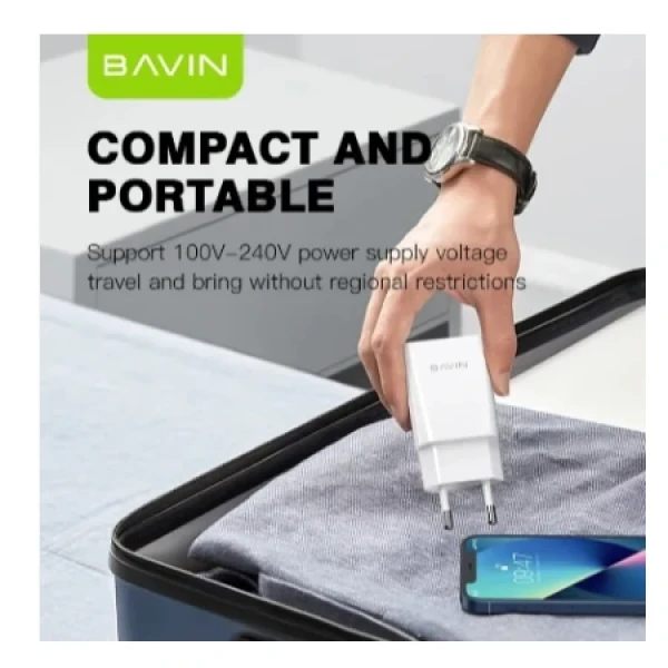 Bavin punjač 2.4A USB-A + kabl Micro bela - PC895Y ( 90026 )