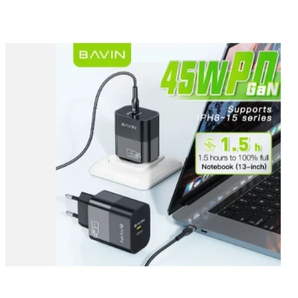 Bavin punjač  GaN 45W-PD USB-C crna - PC986Y ( 90037 )