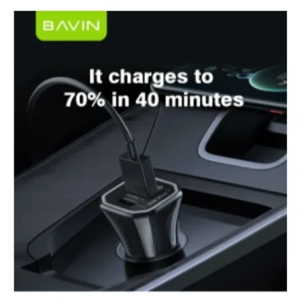 Bavin Auto punjač 20W PD QC3,0 USB&Type C bela - PC875 ( 90040 )
