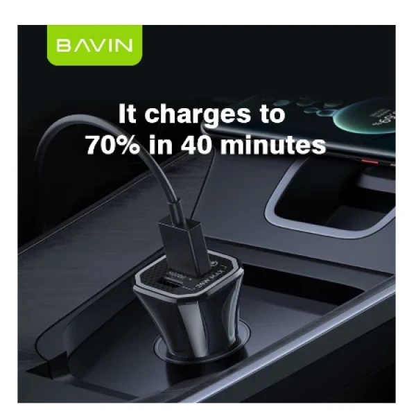 Bavin Auto punjač 20W PD QC3,0 USB&Type C bela - PC875 ( 90040 )