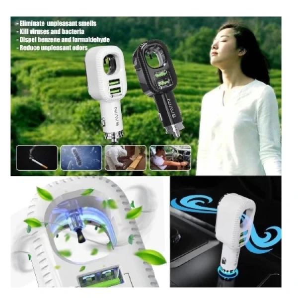 Bavin Auto punjač&sterilizator 36W PD QC3,0 2XUSB +kabl Lightning  bela - PC285 ( 90041 )