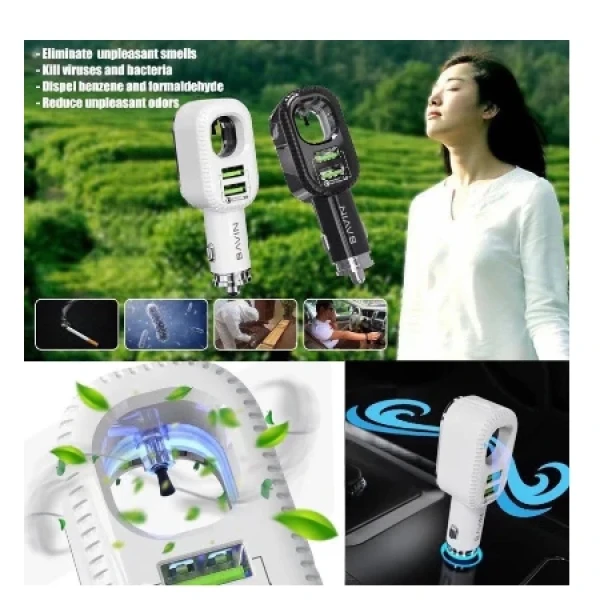 Bavin Auto punjač&sterilizator 36W PD QC3,0 2XUSB + kabl type-C bela - PC285 ( 90042 )