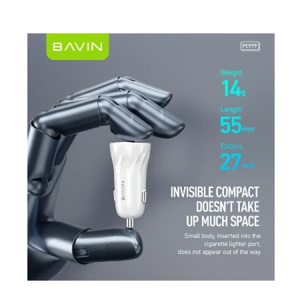 Bavin Auto punjač 2xUSB + kabl Micro crna - PC979 ( 90043 )