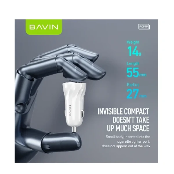 Bavin Auto punjač 2xUSB + kabl Lightning crna - PC979 ( 90045 )