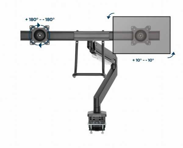 MA-DA2-04 Gembird Podesivi stoni drzac za dva monitora, tilt, 17-32 max.2x8kg
